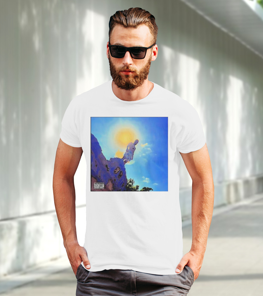 Wagmi Music Images Figure On Cliff With Sun And Clouds Cover T-Shirt
