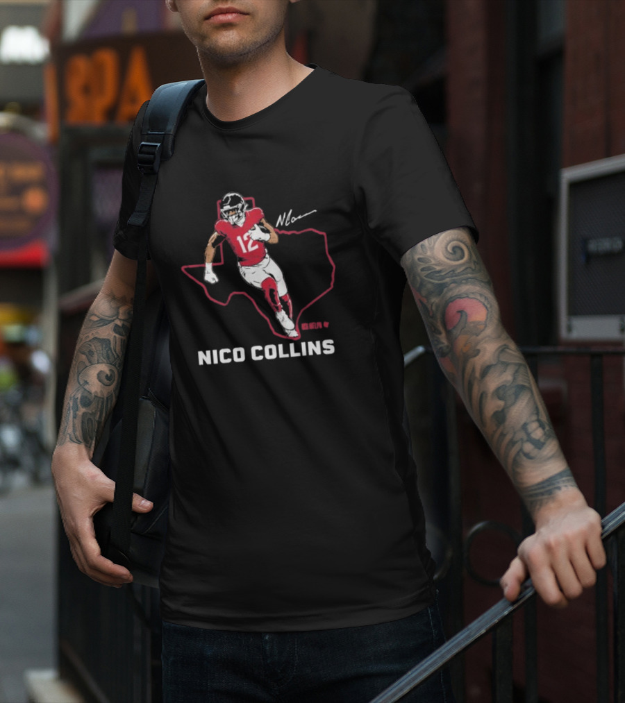 Nico Collins Texas Football Star Number 12 Signature T-Shirt