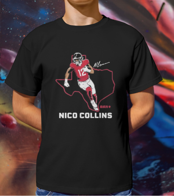 Nico Collins Texas Football Star Number 12 Signature T-Shirt