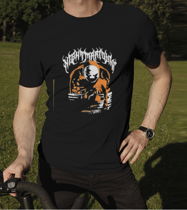 Nightmarionne Horror Puppet Creepy Mask Orange Black T-Shirt