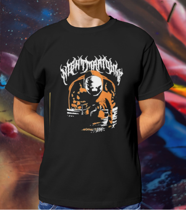 Nightmarionne Horror Puppet Creepy Mask Orange Black T-Shirt