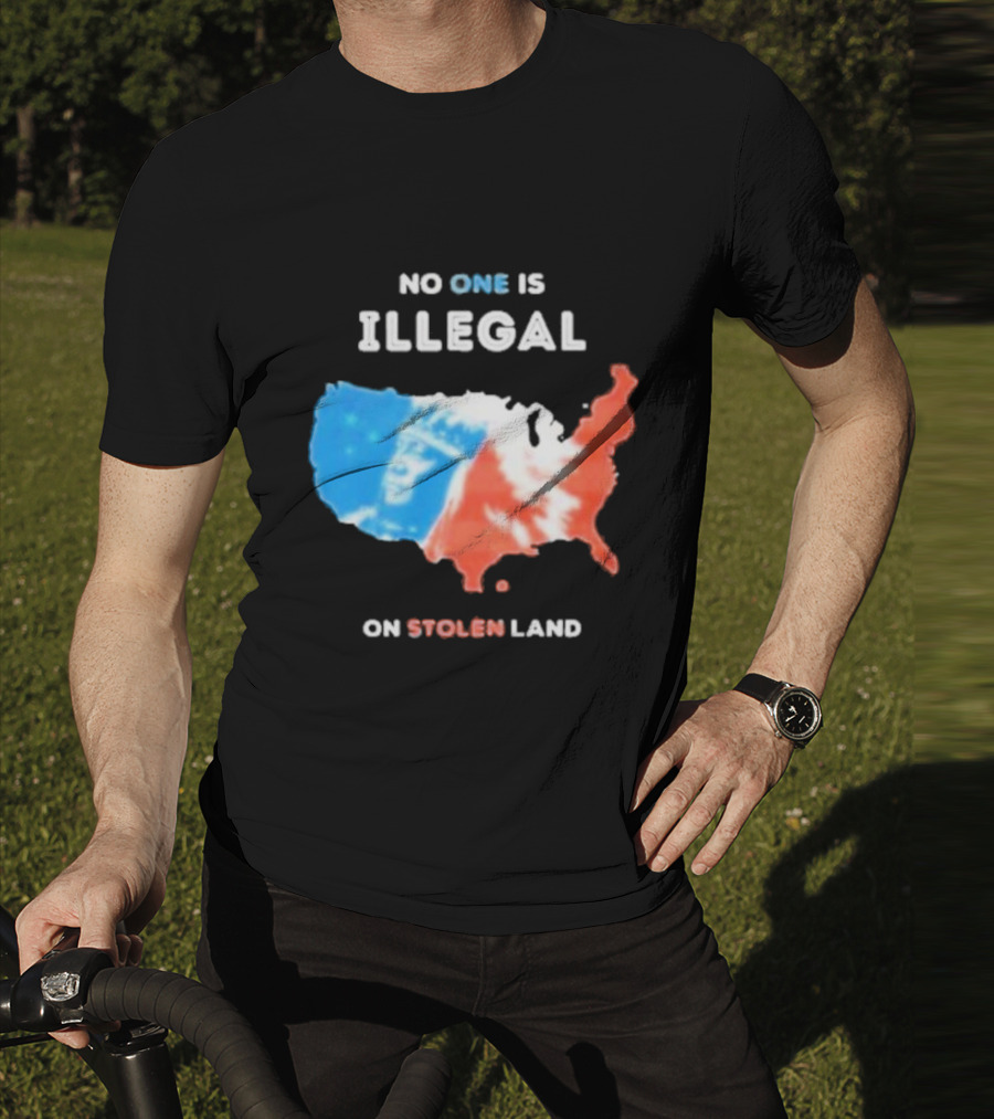 NO ONE IS ILLEGAL ON STOLEN LAND Indigenous Map T-Shirt