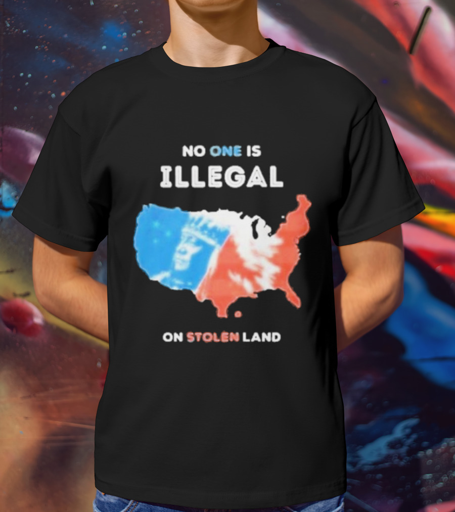 NO ONE IS ILLEGAL ON STOLEN LAND Indigenous Map T-Shirt
