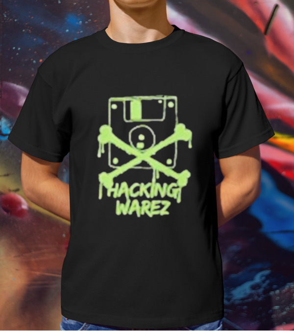 Our RC18 Hacking Warez Disk Skull T-Shirt