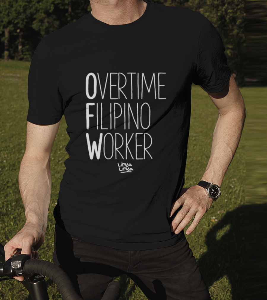 Overtime Filipino Worker Linya Linya T-Shirt