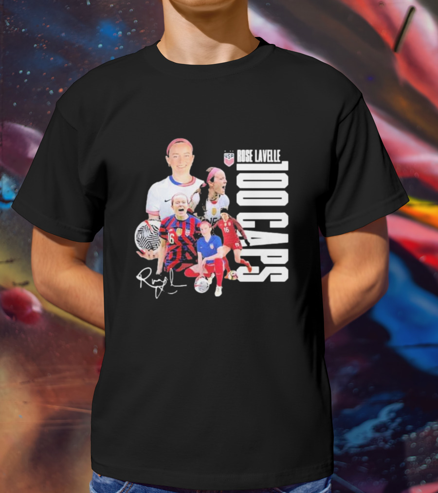 Rose Lavelle USA Soccer Milestone 100 Caps T-Shirt