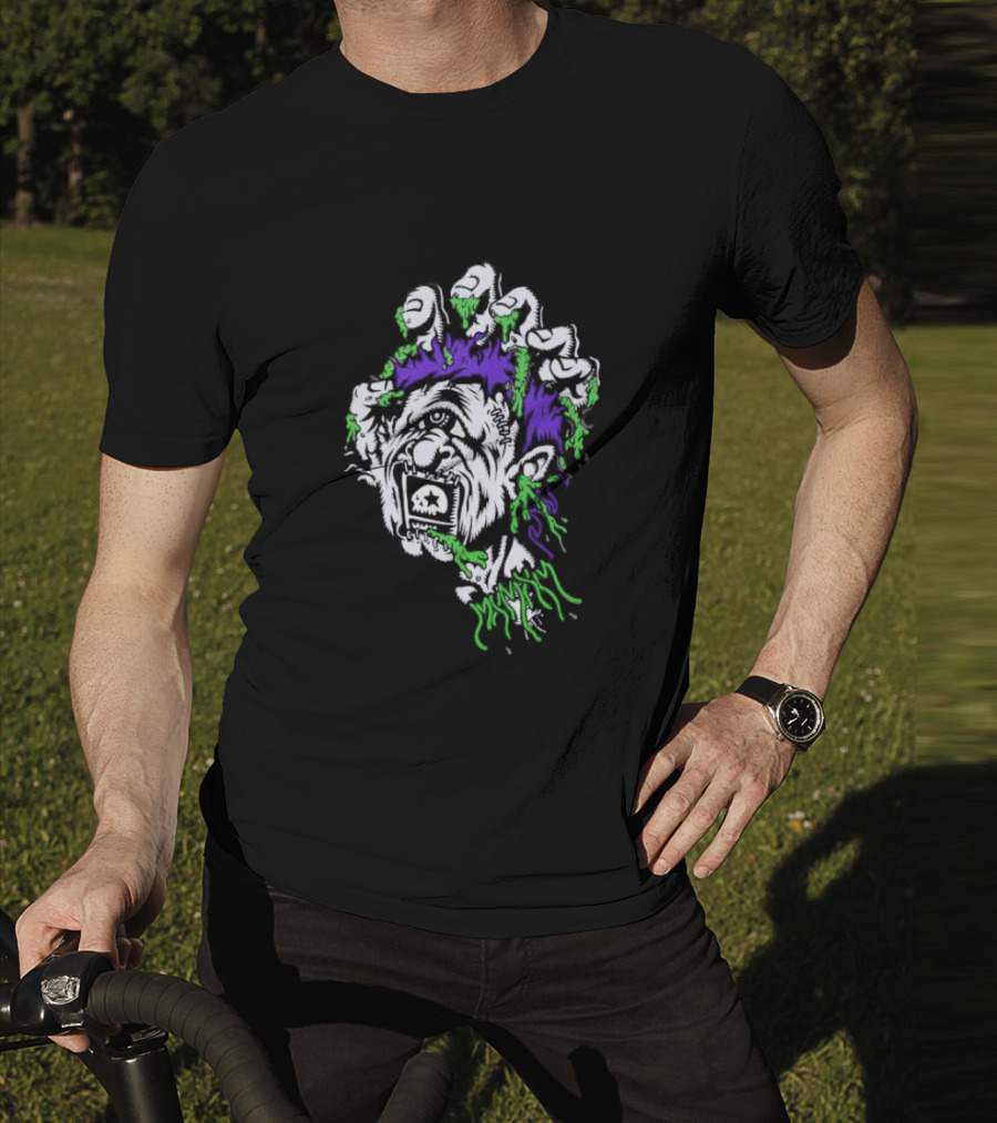 Santa Cruz X Mxmxm Screaming Head Zombie Cyclops Mutant Purple Green Hair Five Finger Monster T-Shirt
