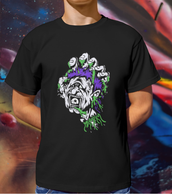Santa Cruz X Mxmxm Screaming Head Zombie Cyclops Mutant Purple Green Hair Five Finger Monster T-Shirt