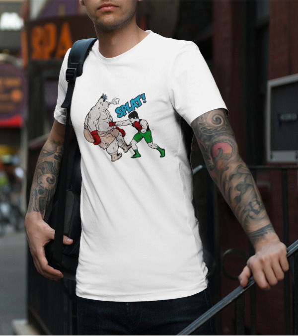 Punch-Out Splat 1989 Nintendo Of America Inc Boxing Match With Little Mac And Opponent T-Shirt