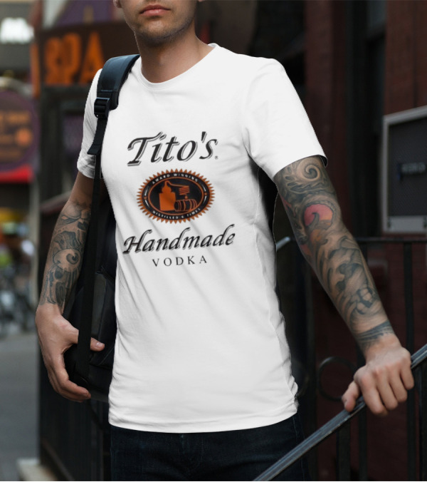 Tito's Handmade Vodka Austin Texas Distillers Label T-Shirt