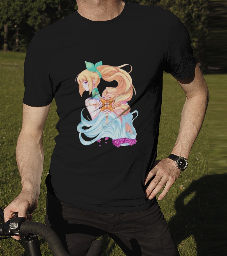 Virgo Versus The Zodiac Anime Illustration With Pastel Colors And Floral Elements T-Shirt