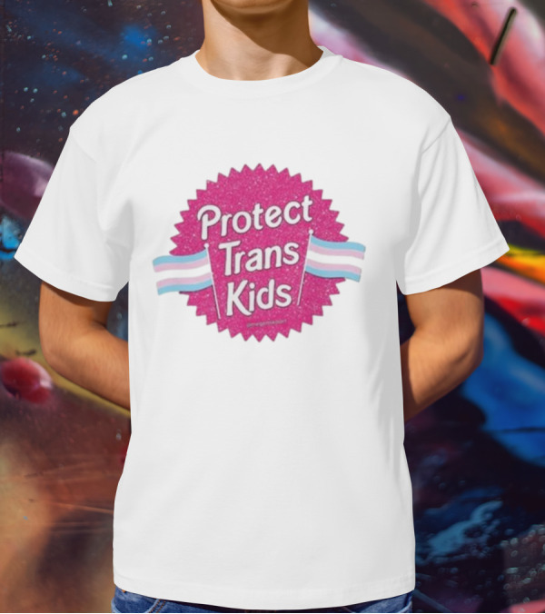 Protect Trans Kids Megamikoart Transgender Flag Pride T-Shirt