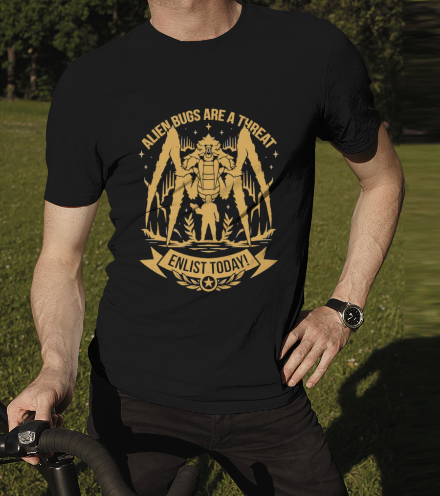 Alien Bugs Are A Threat Enlist Today Against Giant Monster Spider T-Shirt