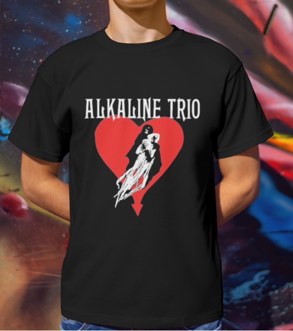 Alkaline Trio Heart Swept Cloaked Figure And Red Heart T-Shirt