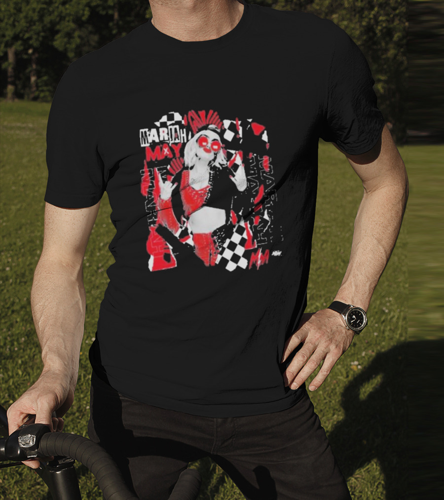 Mariah May All Elite Wrestling Checkerboard Red And Black T-Shirt