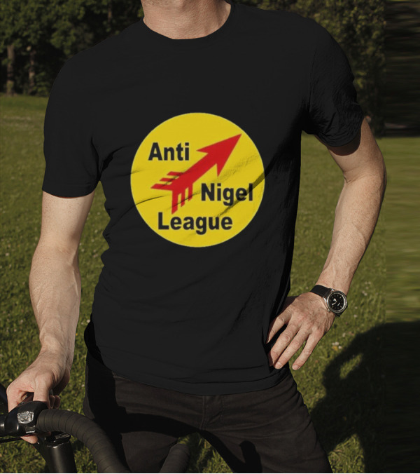 Anti Nigel League Red Arrow Emblem Yellow Circle T-Shirt