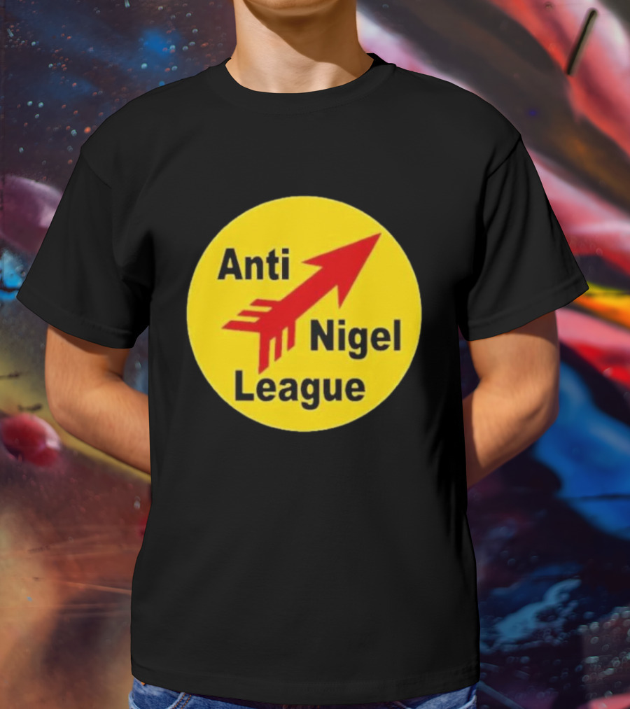Anti Nigel League Red Arrow Emblem Yellow Circle T-Shirt