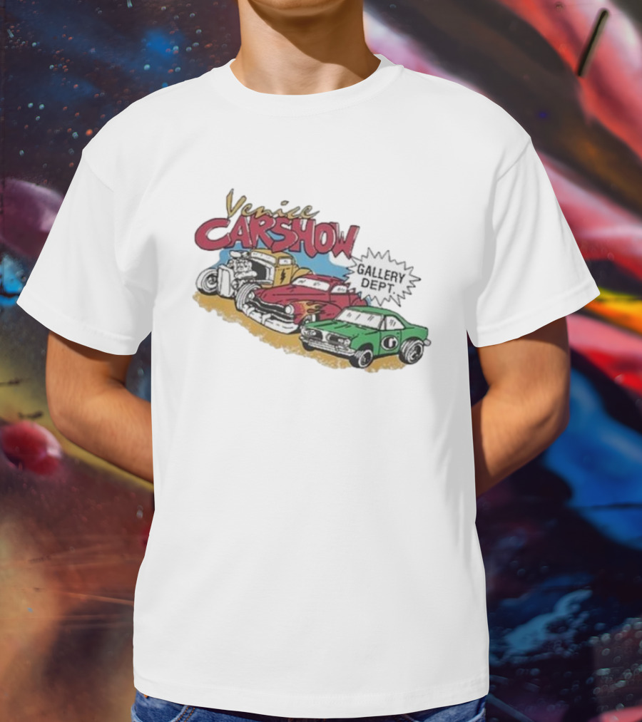Venice Car Show Gallery Dept Vintage Cars Racing T-Shirt