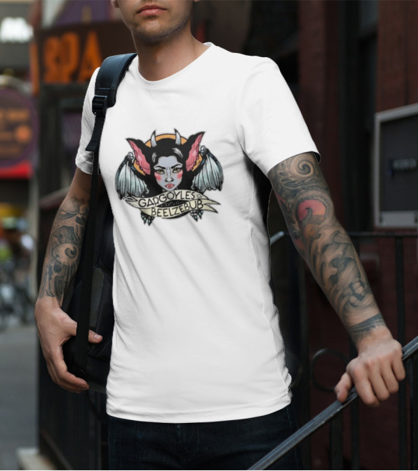 Gargoyles Of Beelzebub Gothic Demon Woman With Wings And Horns T-Shirt