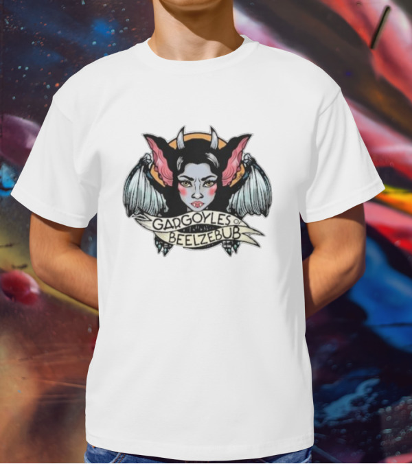 Gargoyles Of Beelzebub Gothic Demon Woman With Wings And Horns T-Shirt