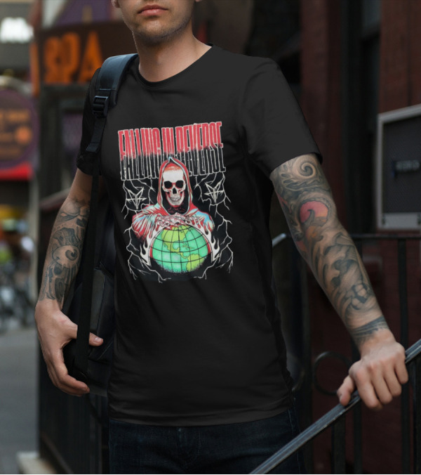 Falling In Reverse Skull Hood Globe T-Shirt