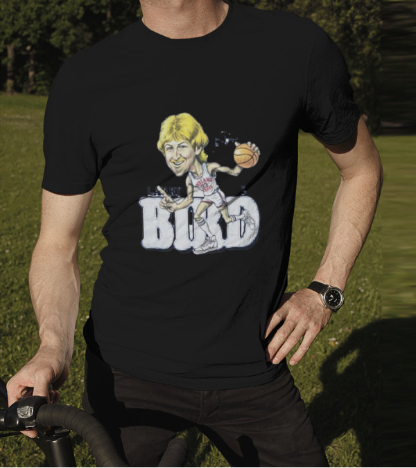 Larry Bird Indiana State Basketball Caricature Signature T-Shirt