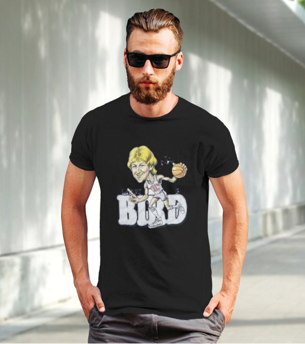 Larry Bird Indiana State Basketball Caricature Signature T-Shirt