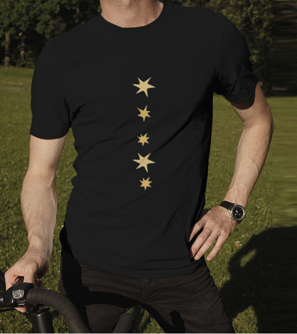 Lor2mg Starry Gold Stars Vertical Alignment T-Shirt