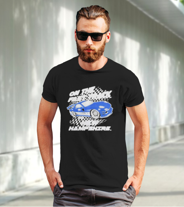 On The Fast Track New Hampshire Wildcats Racing Car T-Shirt