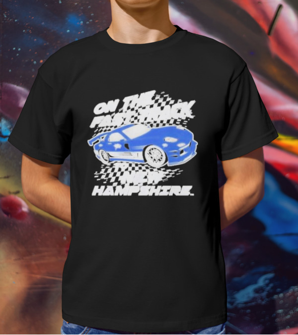 On The Fast Track New Hampshire Wildcats Racing Car T-Shirt