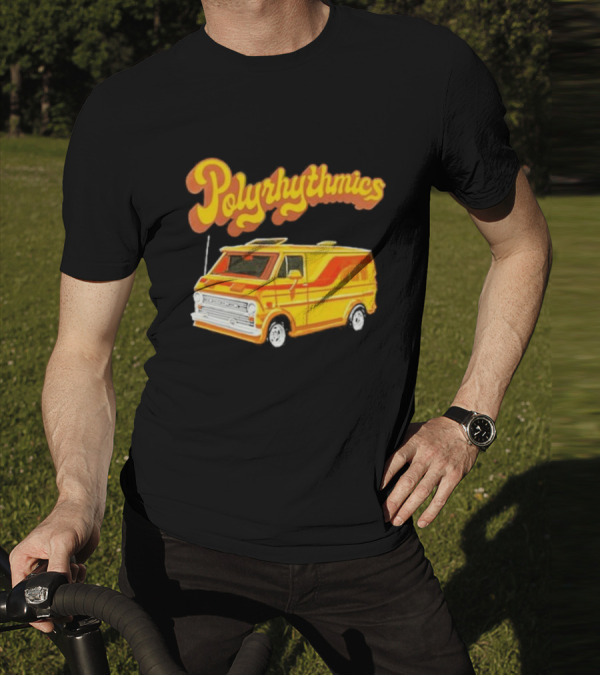 Polyrhythmics Bright Yellow Van With Retro Red Stripes T-Shirt