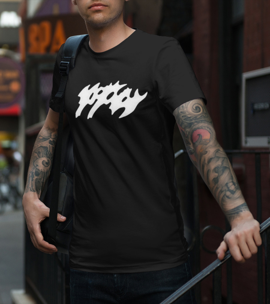 Poppy Updates Distorted Text T-Shirt