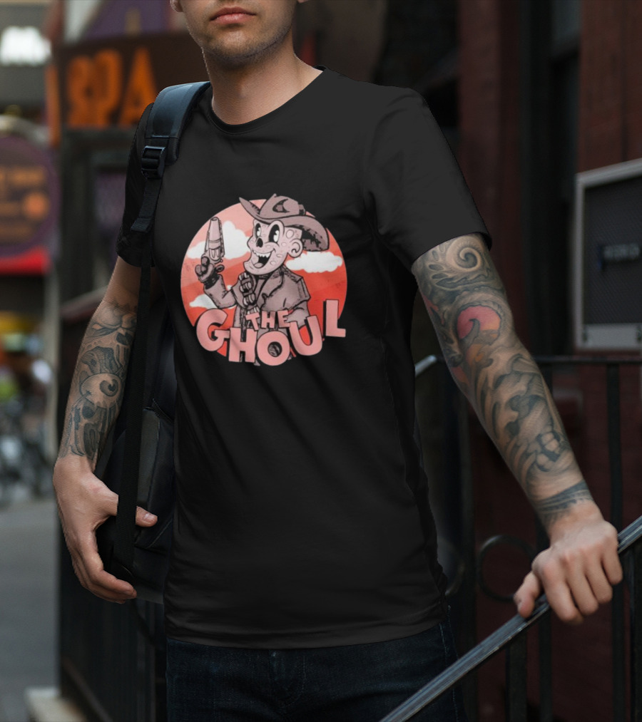 The Ghoul Rubber Hose Style Cowboy Character With Gun In Hand T-Shirt