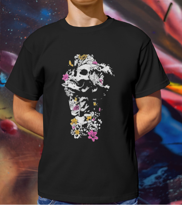 Sullivan King Skull Wave Floral Fusion T-Shirt