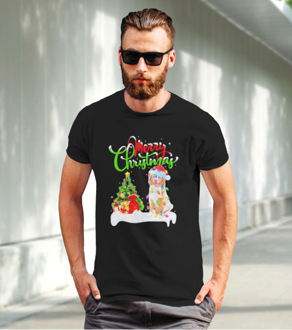 Merry Christmas Santa Australian Shepherd Dog Xmas Decorations T-Shirt