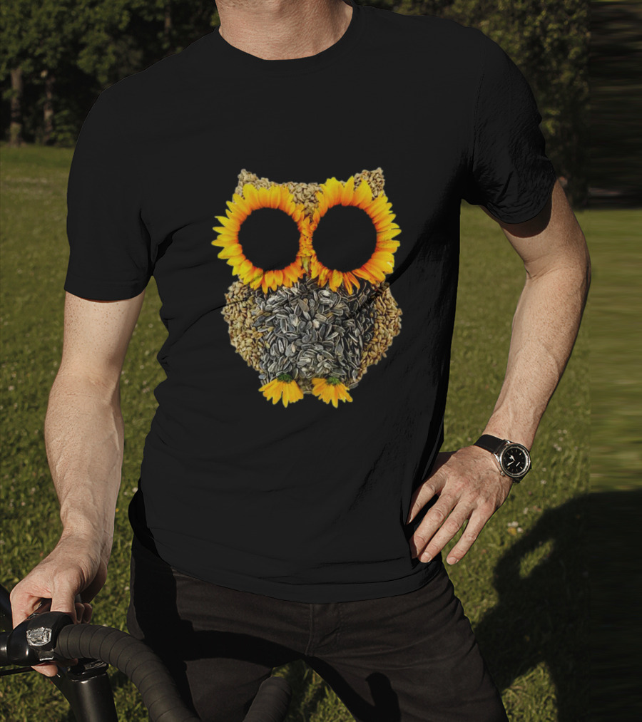 Sunflower Seed Owl With Bright Sunflower Eyes T-Shirt