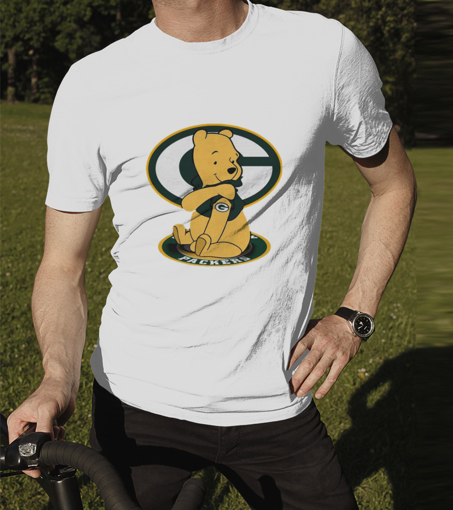 Pooh Green Bay Packers Logo Tattoo T-Shirt