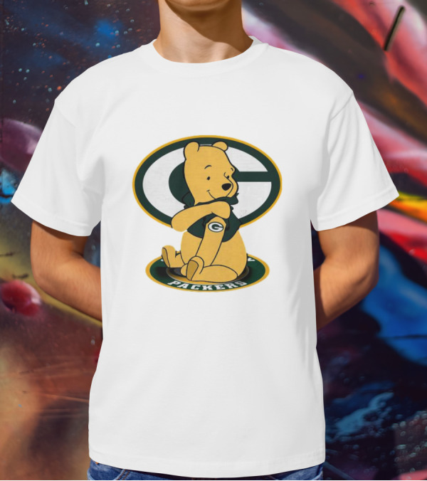 Pooh Green Bay Packers Logo Tattoo T-Shirt