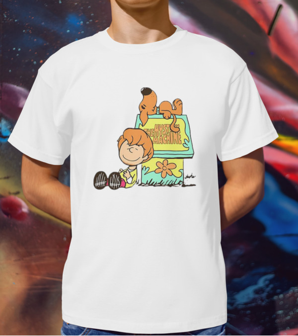 Scooby Doo And Shaggy Rogers Snoopy Style Mystery Machine T-Shirt