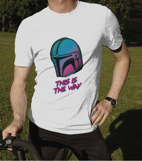 Star Wars The Mandalorian Helmet This Is The Way Neon T-Shirt