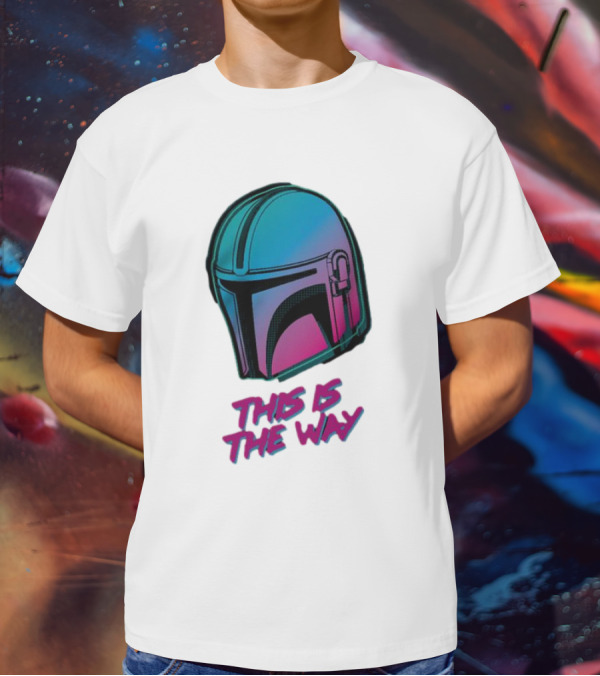 Star Wars The Mandalorian Helmet This Is The Way Neon T-Shirt