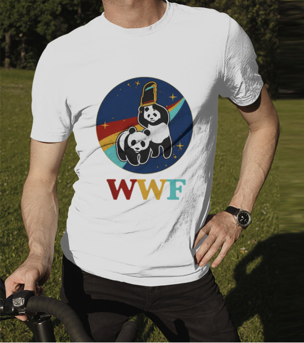 WWF Panda Bear Wrestling NASA Astronauts Space T-Shirt