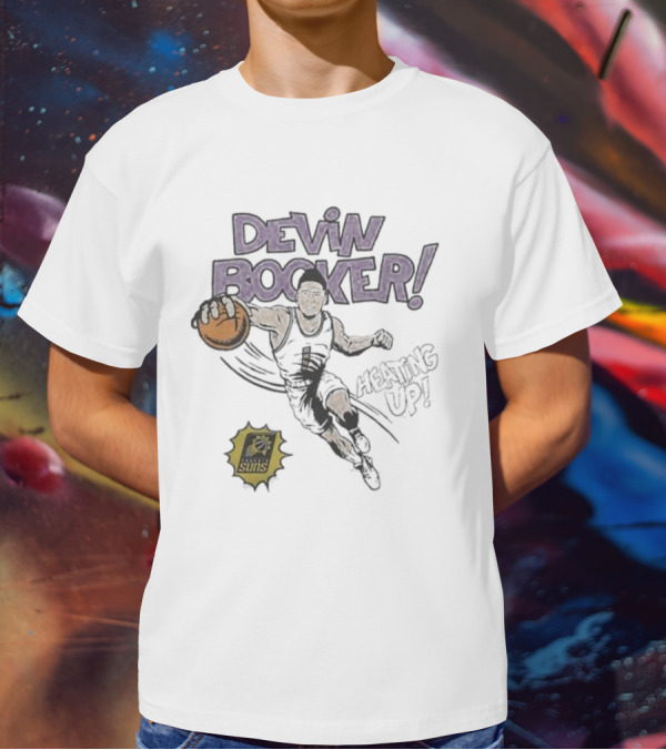 Devin Booker Phoenix Suns Dunking Up Comic T-Shirt
