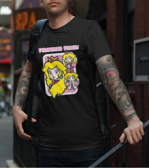 Princess Peach Glitter Super Mario T-Shirt