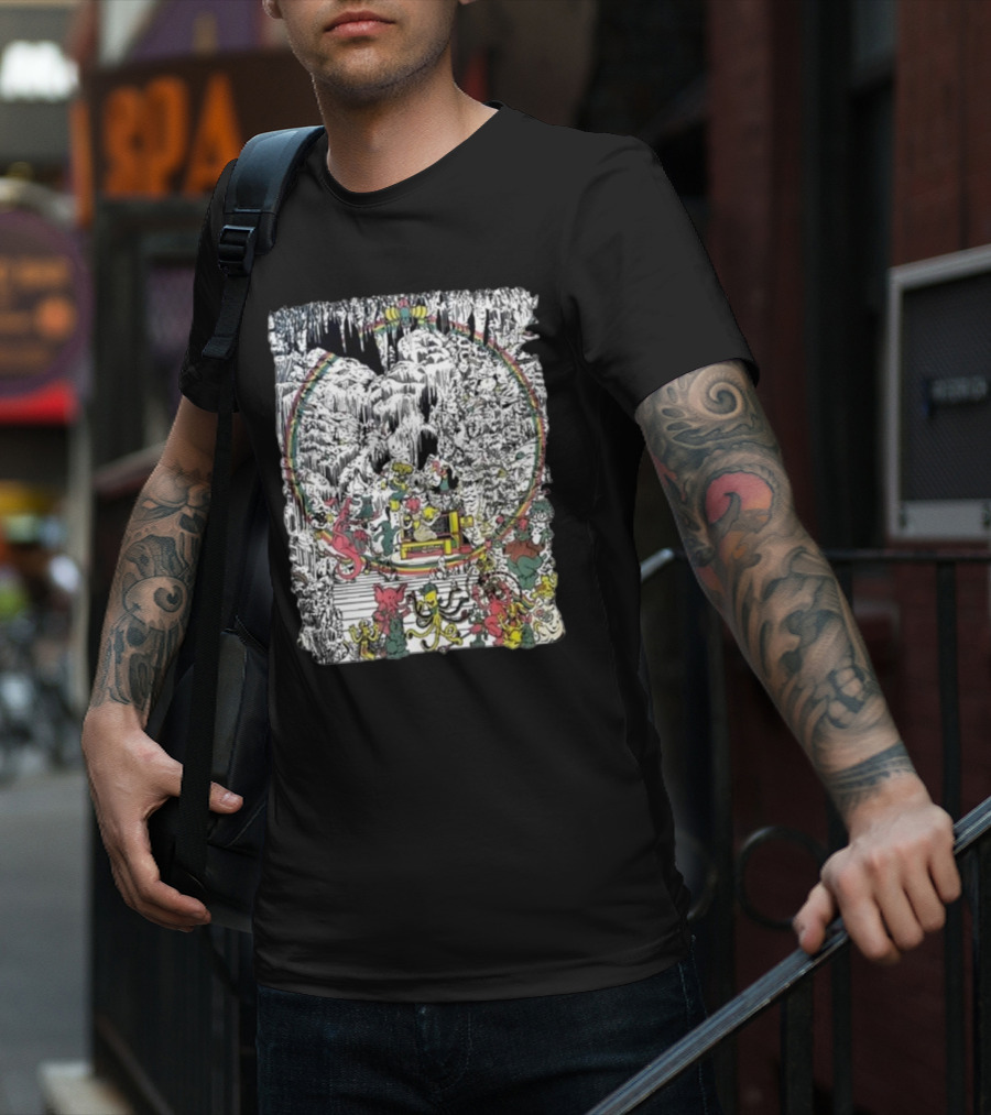 Brian Blomerth Sprinkle’s Glow Mineralogy Psychedelic Cavern Creatures And Vibrant Cosmic Scenes T-Shirt