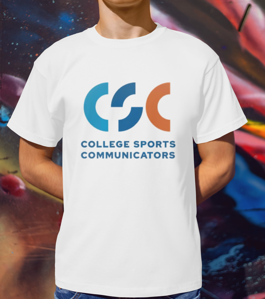 CSC College Sports Communicators Blue Orange T-Shirt