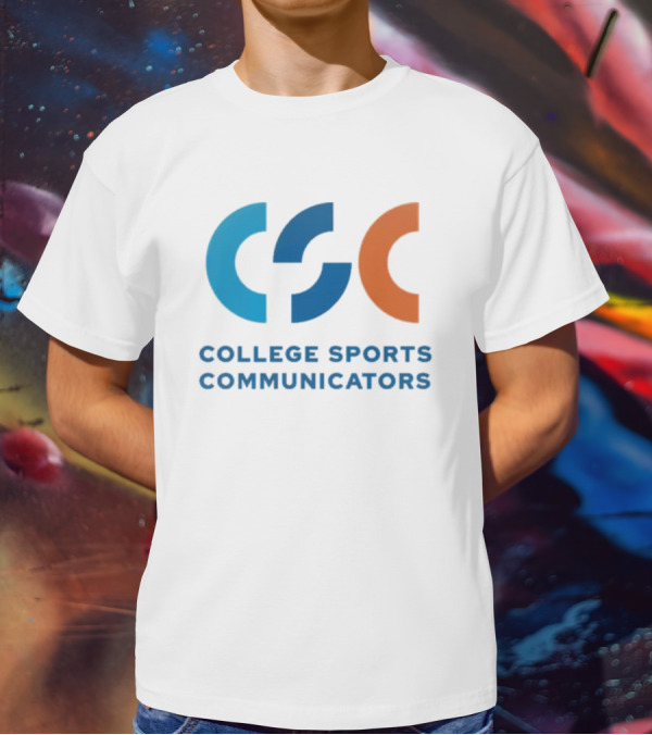 CSC College Sports Communicators Blue Orange T-Shirt