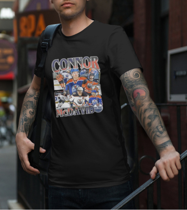 Connor McDavid Edmonton Oilers MVP Player 97 Hockey Images T-Shirt