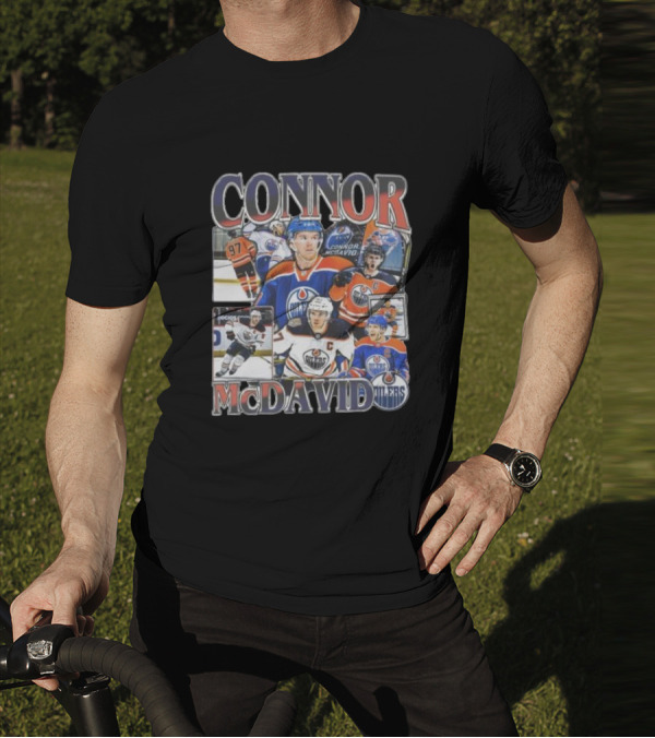 Connor McDavid Edmonton Oilers MVP Player 97 Hockey Images T-Shirt