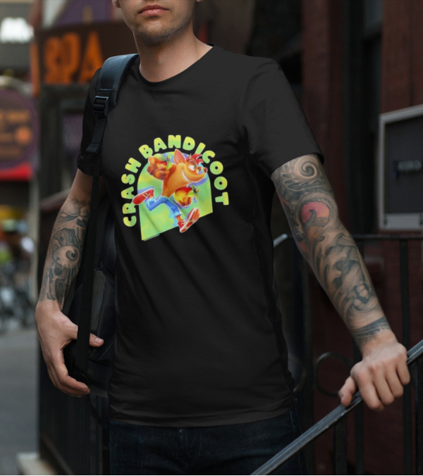 Crash Bandicoot Iconic Character Action Pose Rumble T-Shirt